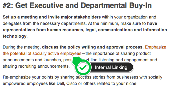 Internal Linking Example