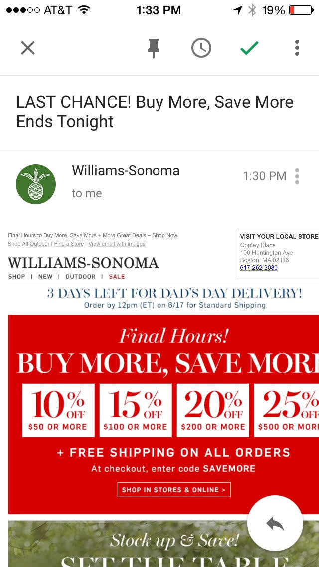 MobileEmailfromWilliamsSonoma