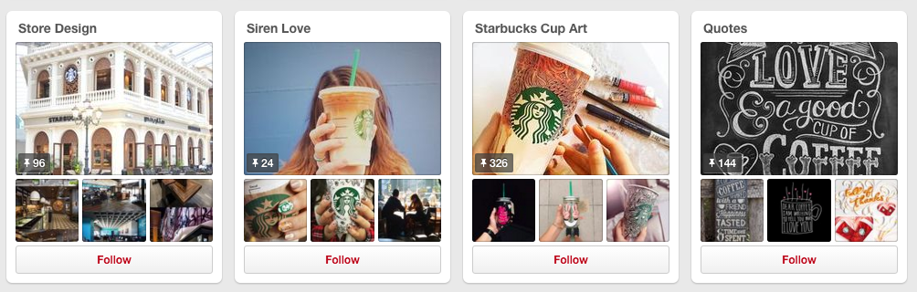 Store Design and Starbucks Cup Art boards