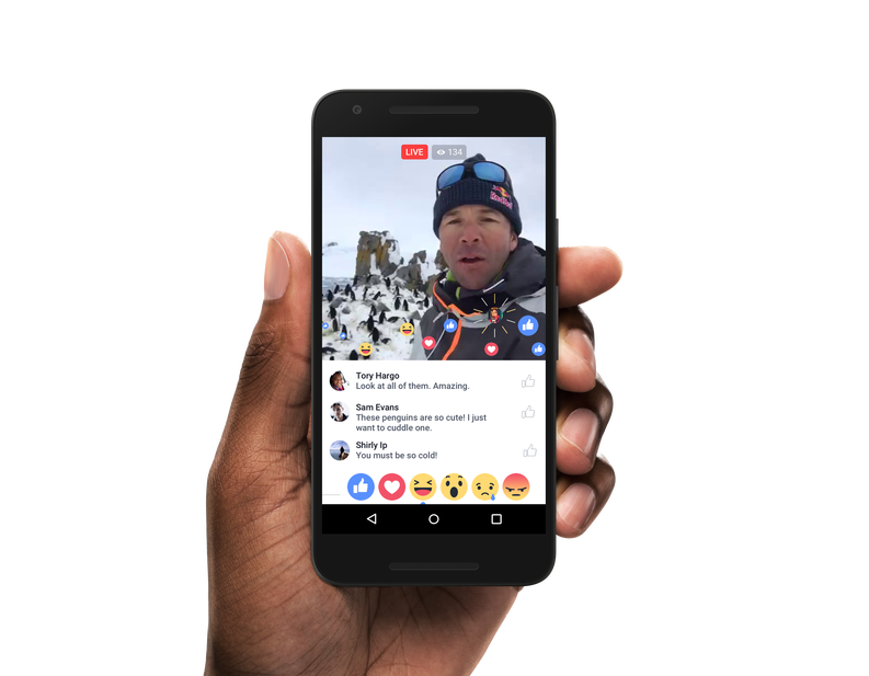 Facebook live video reactions