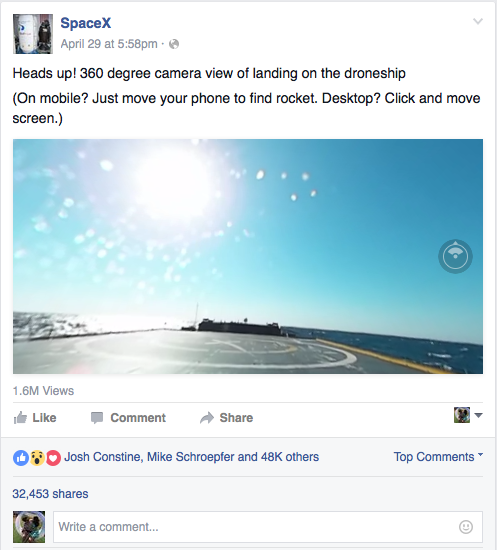 SpaceX Facebook Post