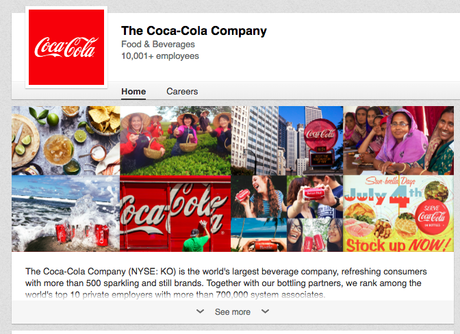 Coca-Cola Company Page on LinkedIn
