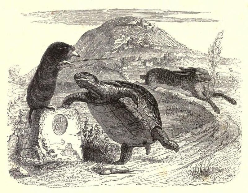 A 19th-century illustration of La Fontaine's Fables by Jean Grandville