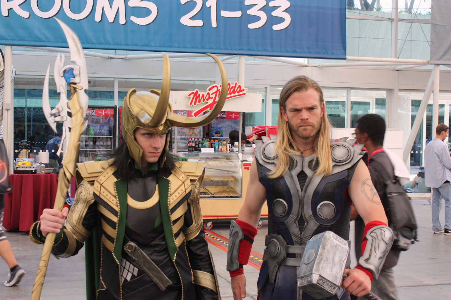 Thor and Loki cosplayers