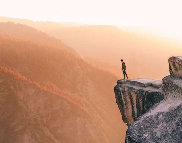 Person standing on cliff