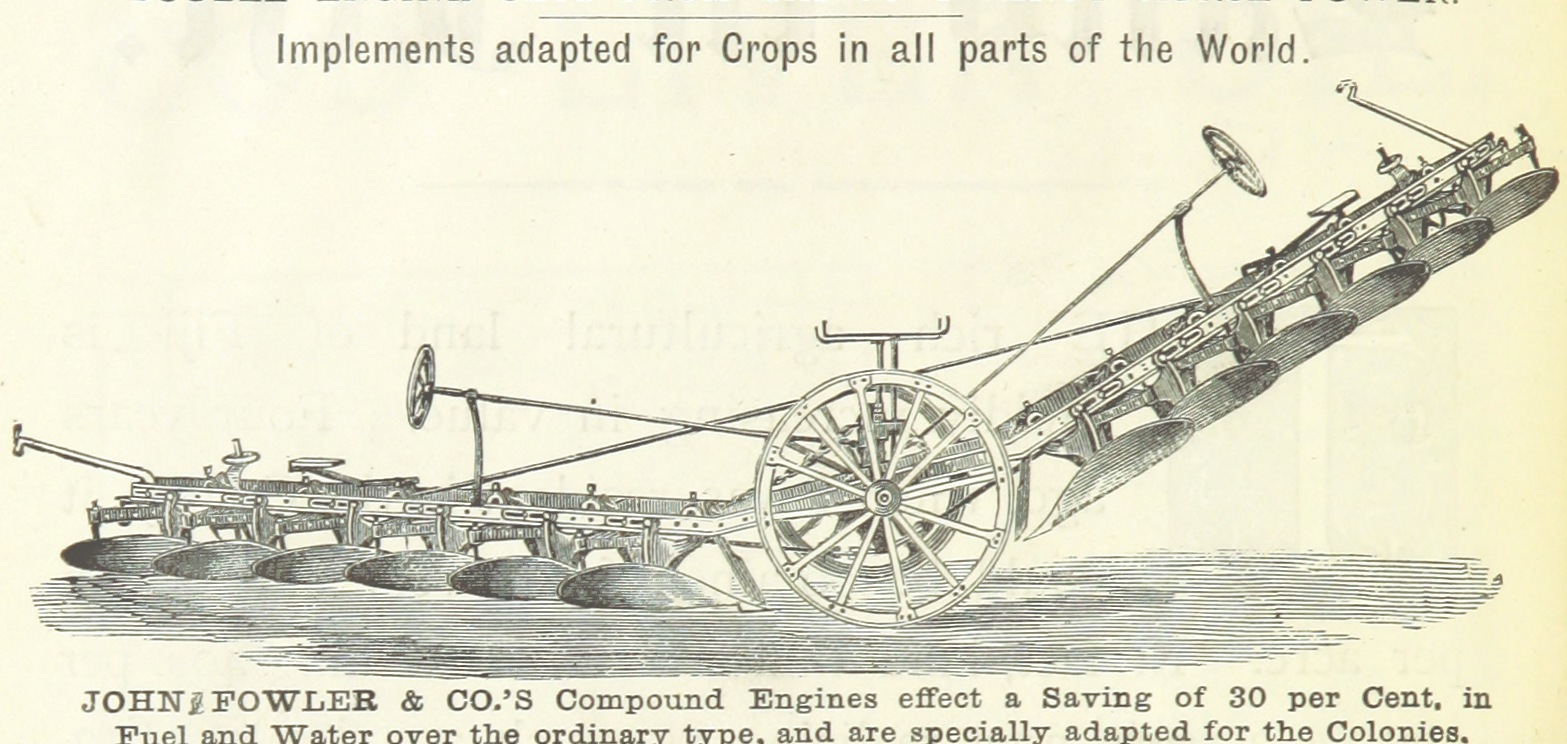 drawing of agricultural machinery from 1800s