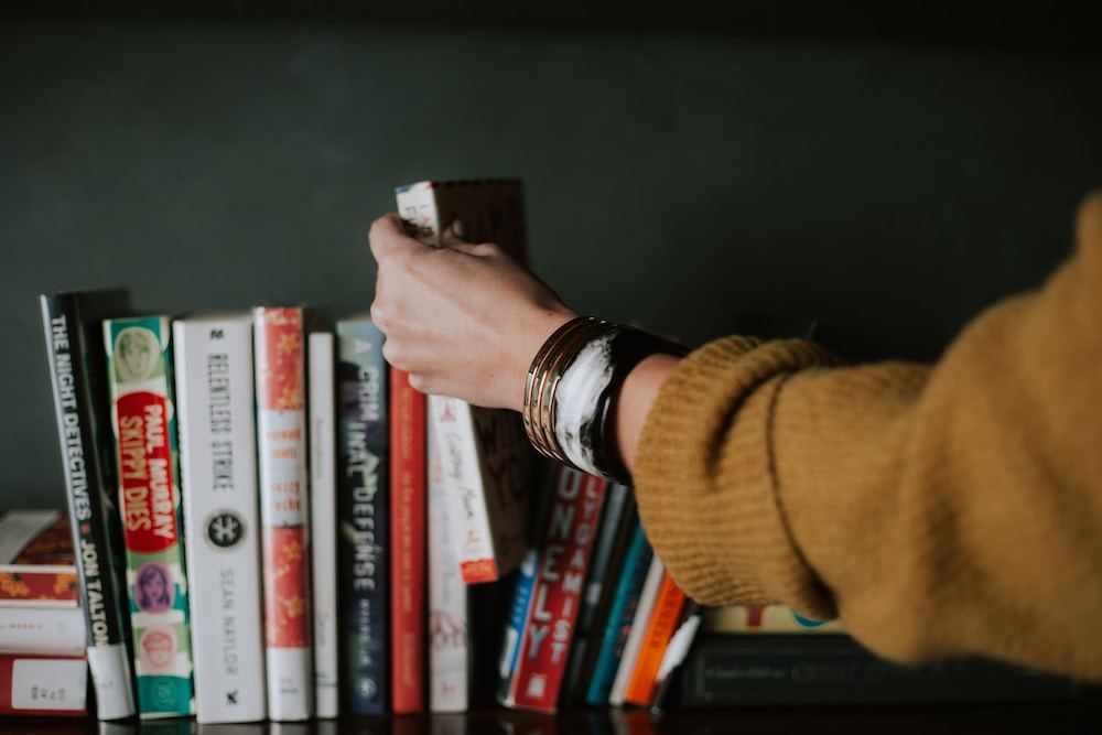 Books on a shelf