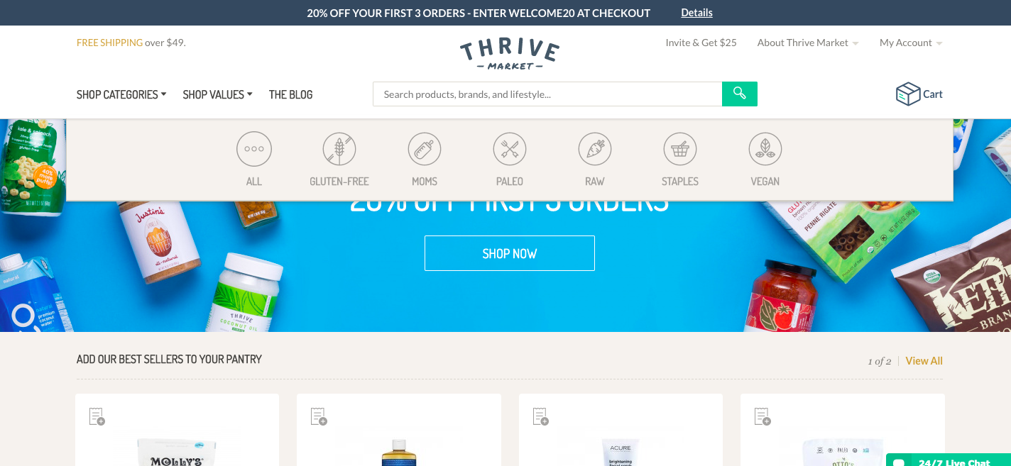 Thrive Market Homepage