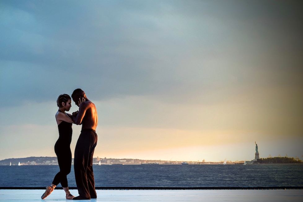 Couple dancing in New York Bay