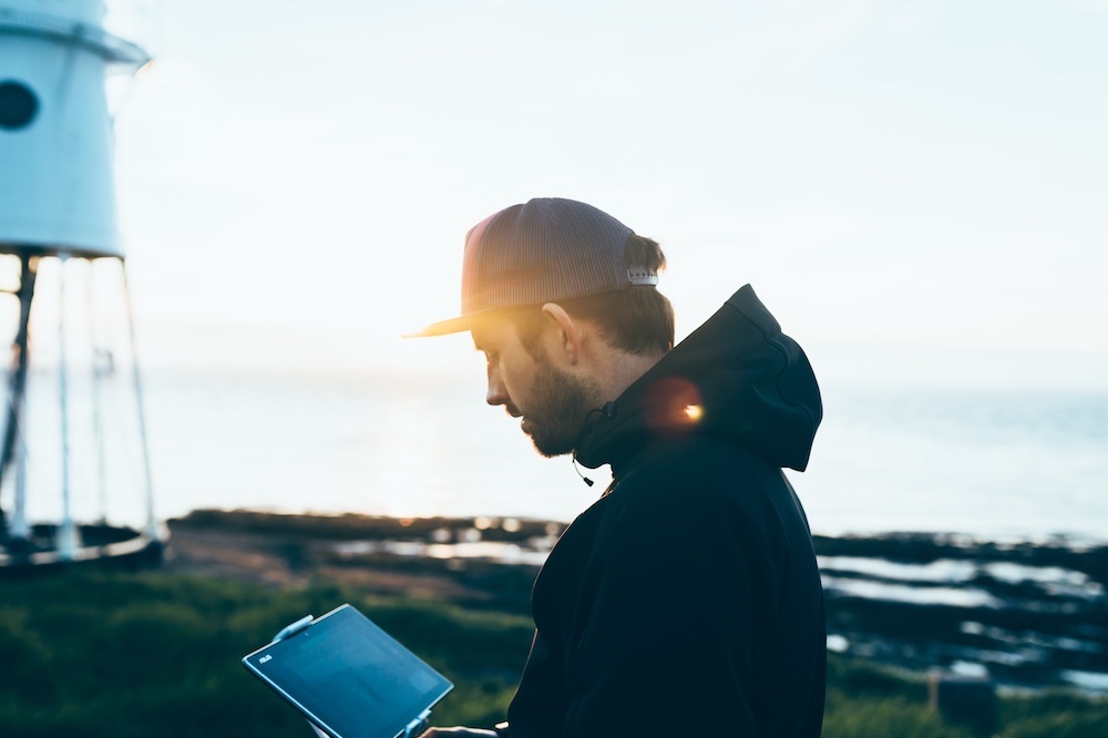 Man with tablet