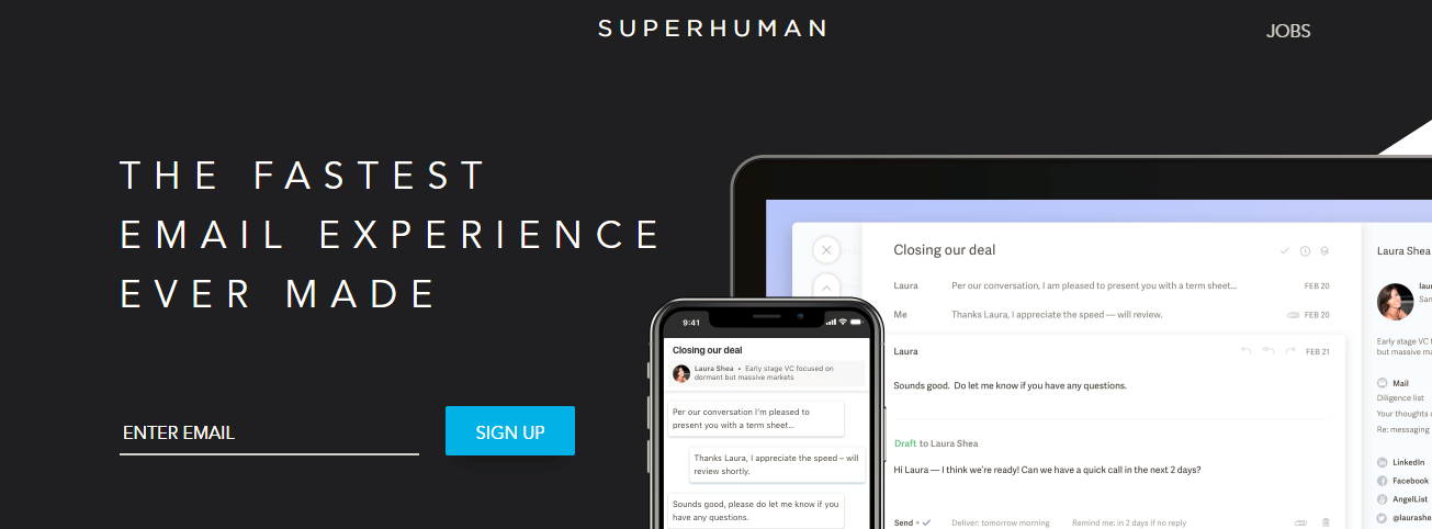 screenshot from Superhuman.com