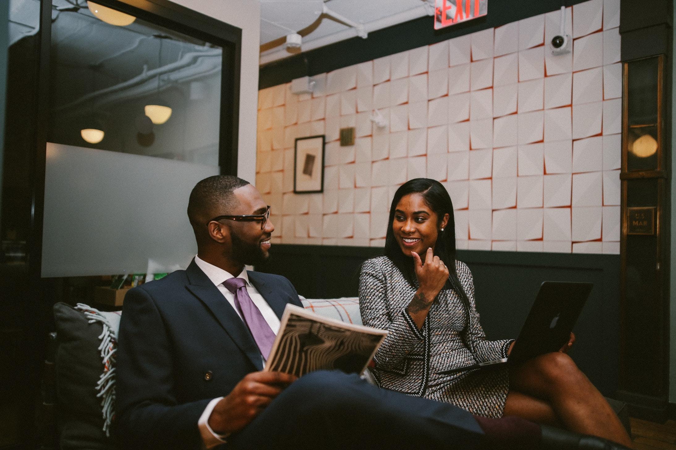 Man and woman in business attire