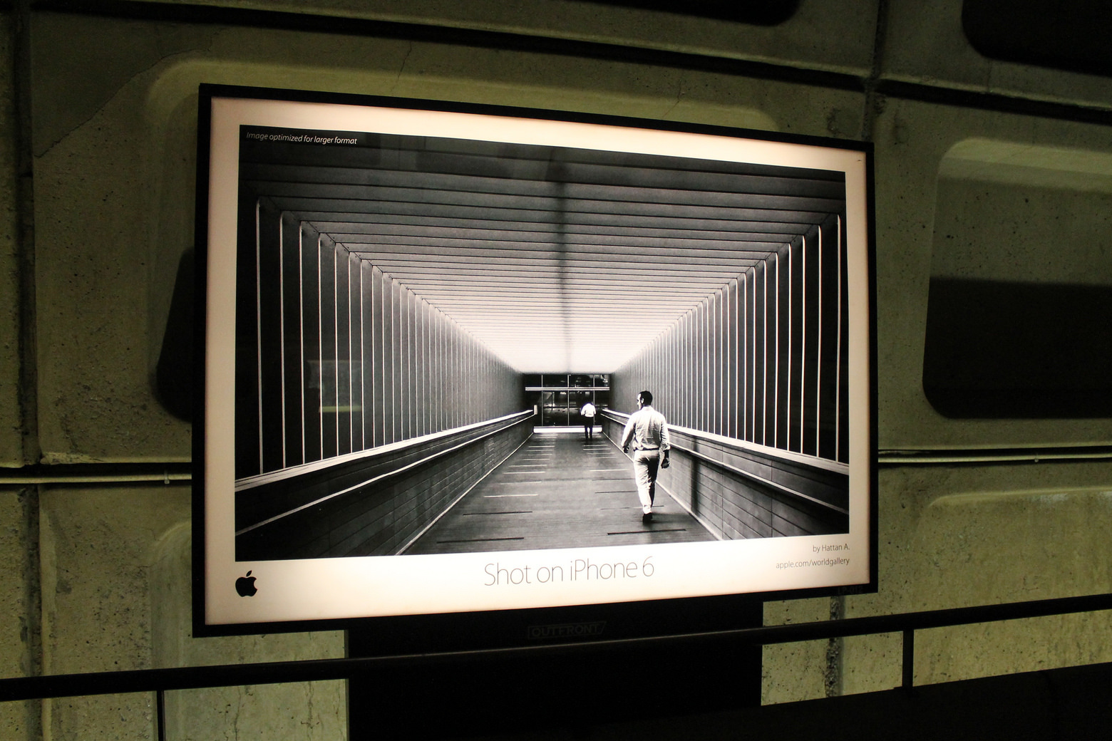 Minimalist Apple ad featuring black and white photography