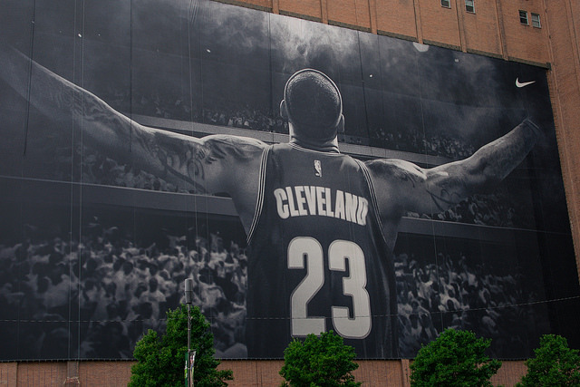 LeBron James banner in Cleveland