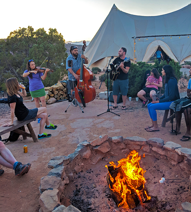 Campfire at Under Canvas Moab