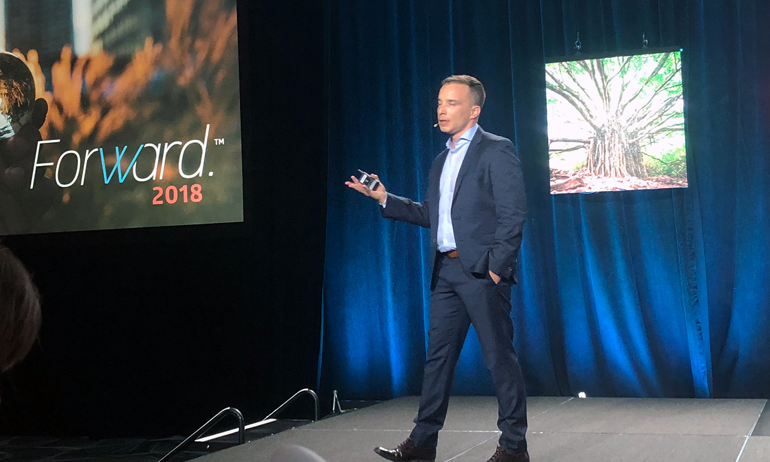 Tom Gerace delivers the opening keynote at Forward 2018