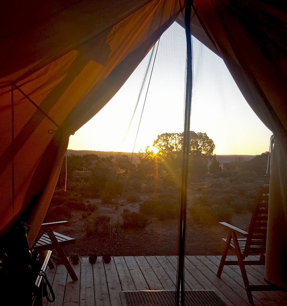 Under Canvas Moab sunrise