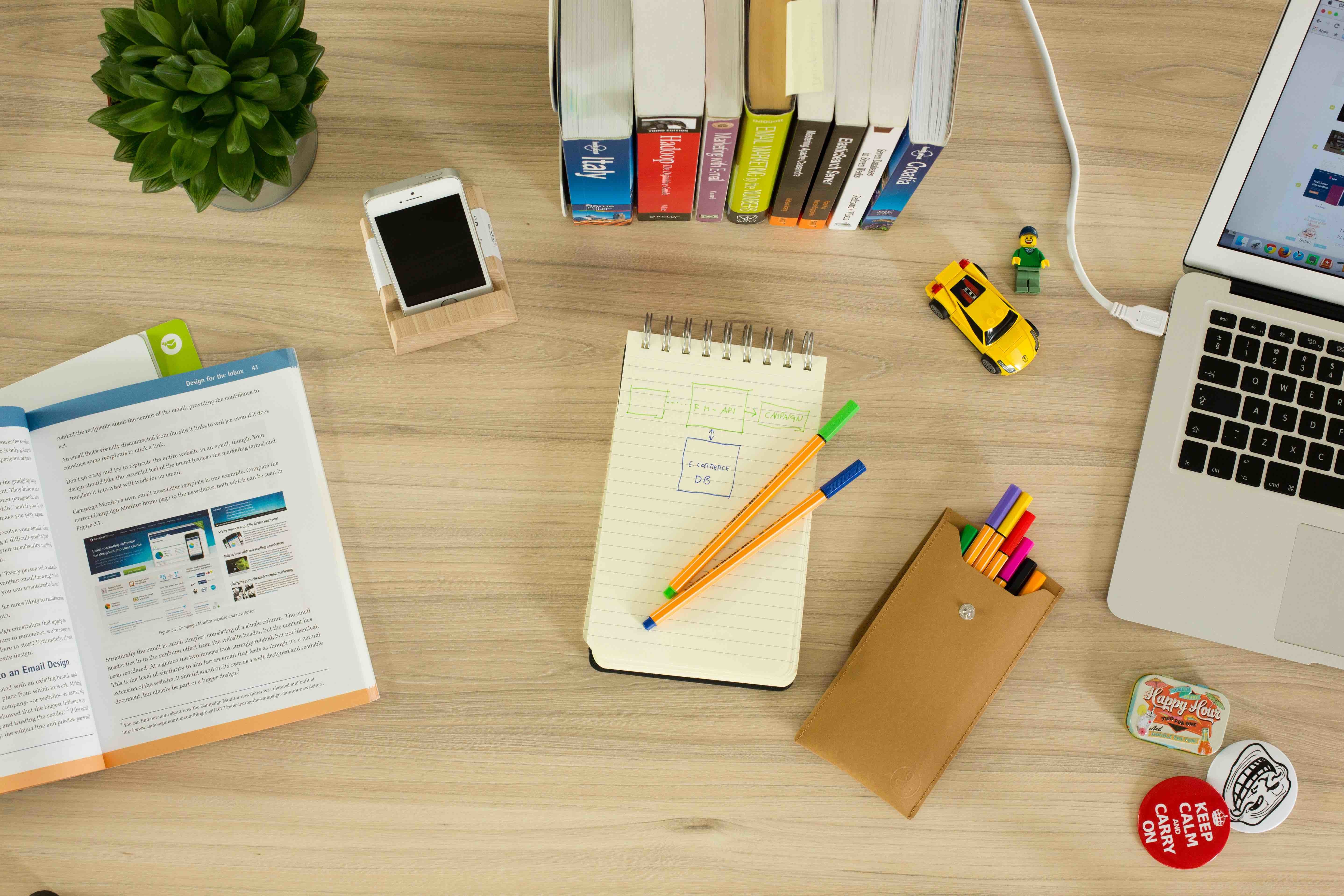 colorful work desk