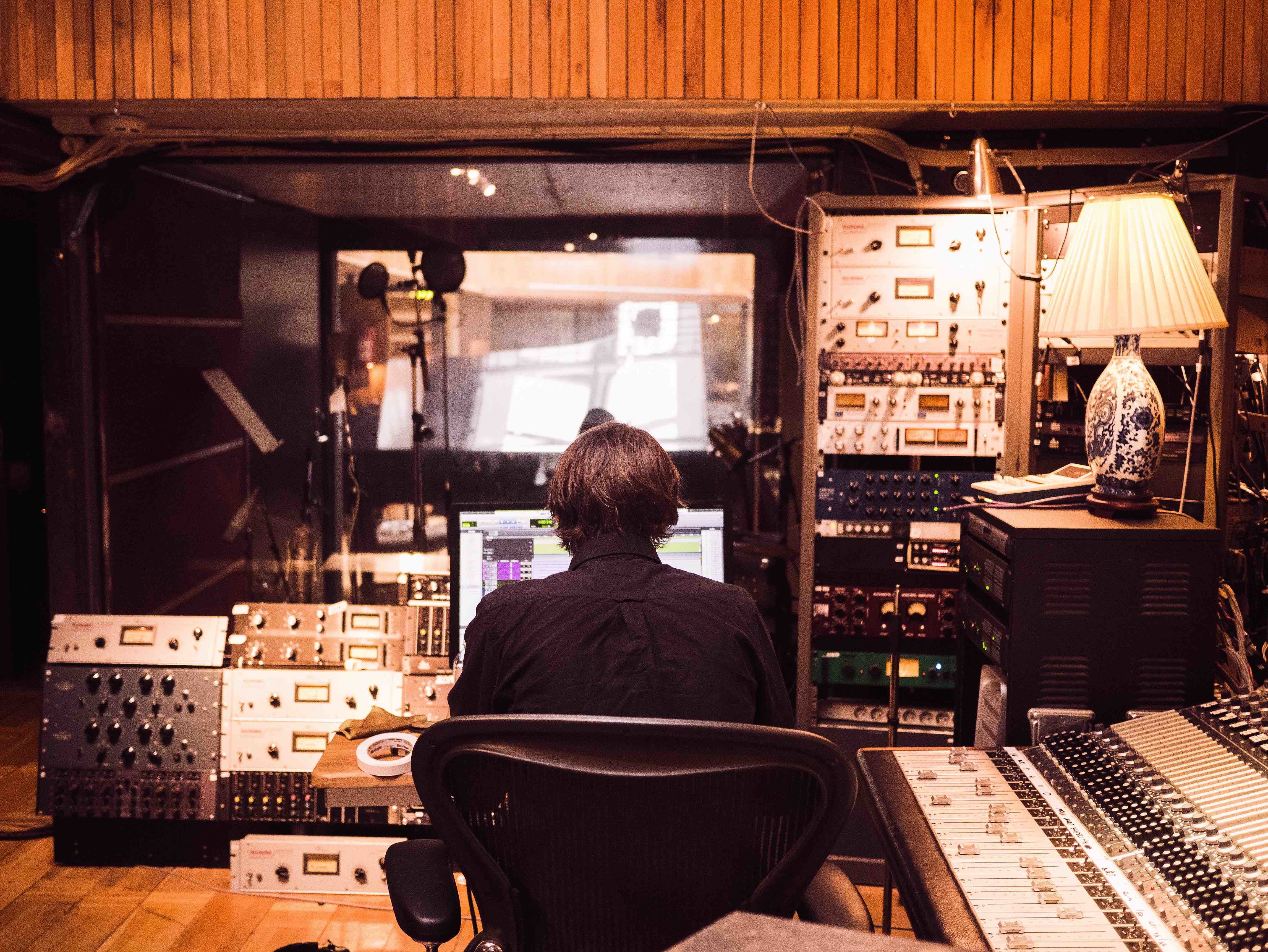 man in recording studio