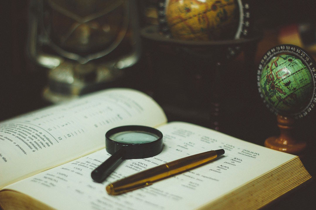 Magnifying glass on a book