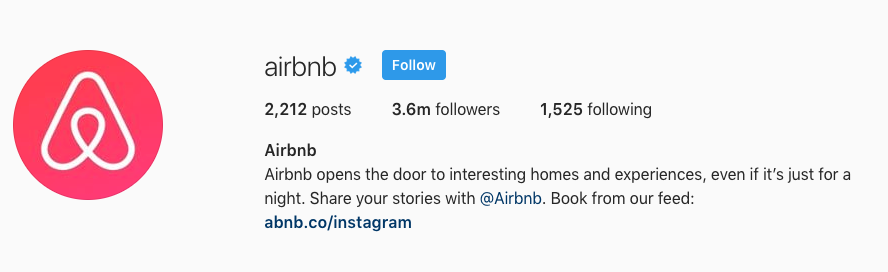 airbnb instagram CTA