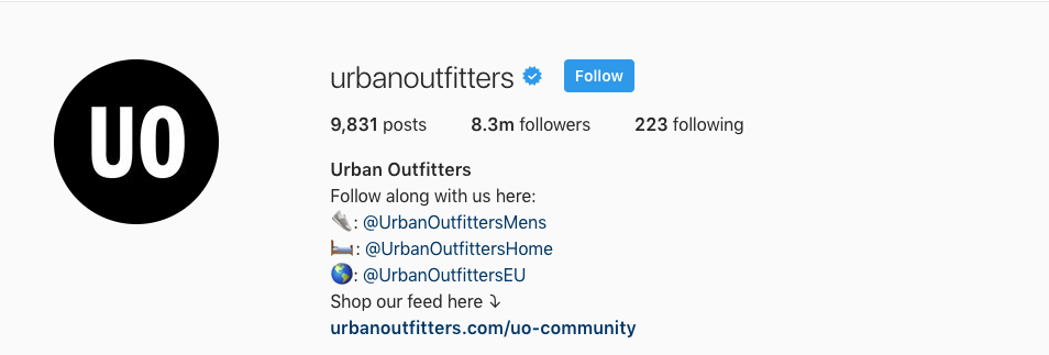 urban outfitters instagram strategy