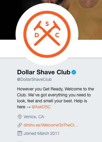 dollar shave club twitter bio