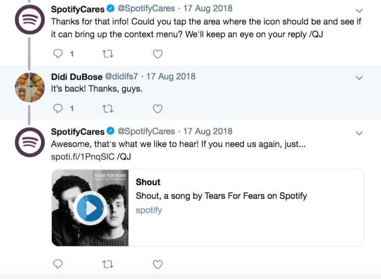 spotify social media customer service