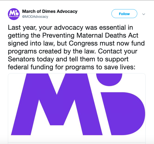 march of dimes social media advocacy