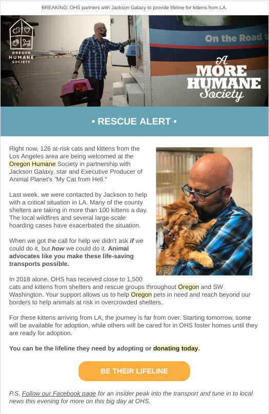 Oregon Humane Society email