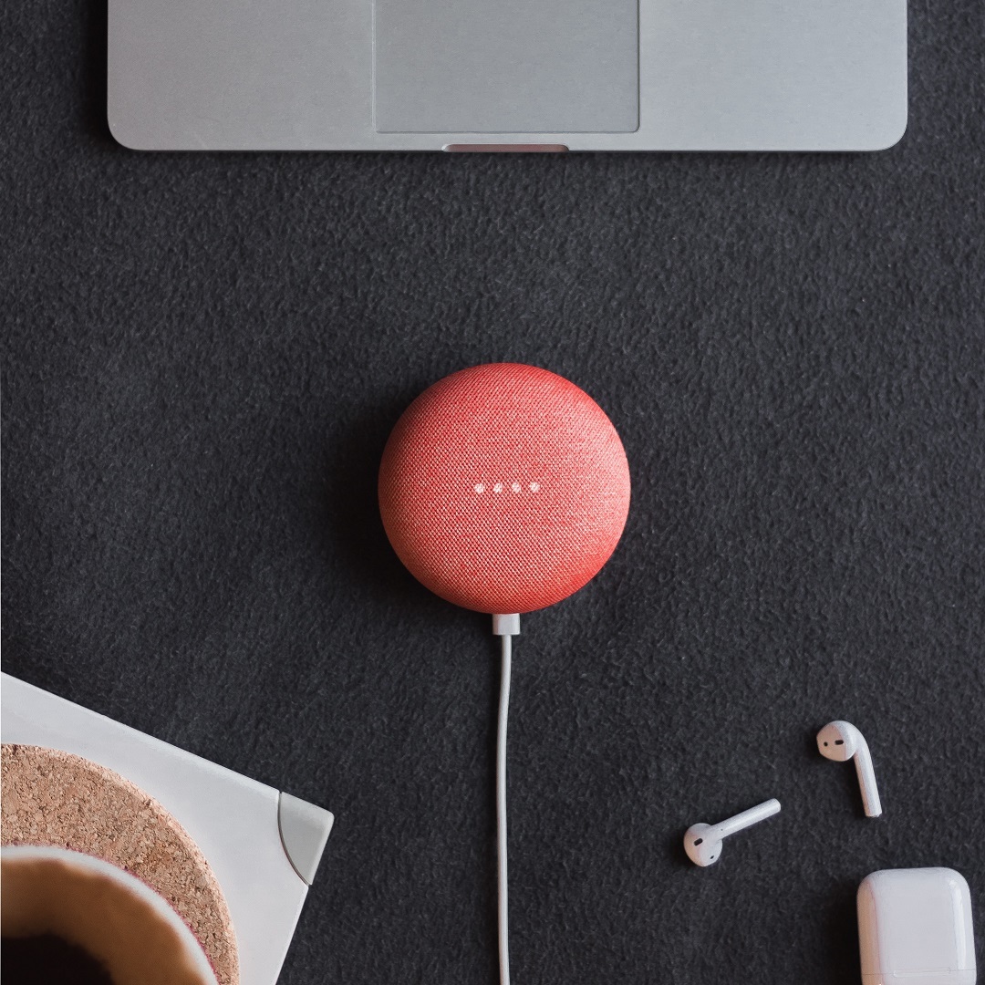 An image of a Google Home speaker
