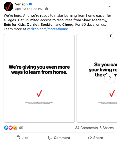 Verizon shows empathy in content marketing