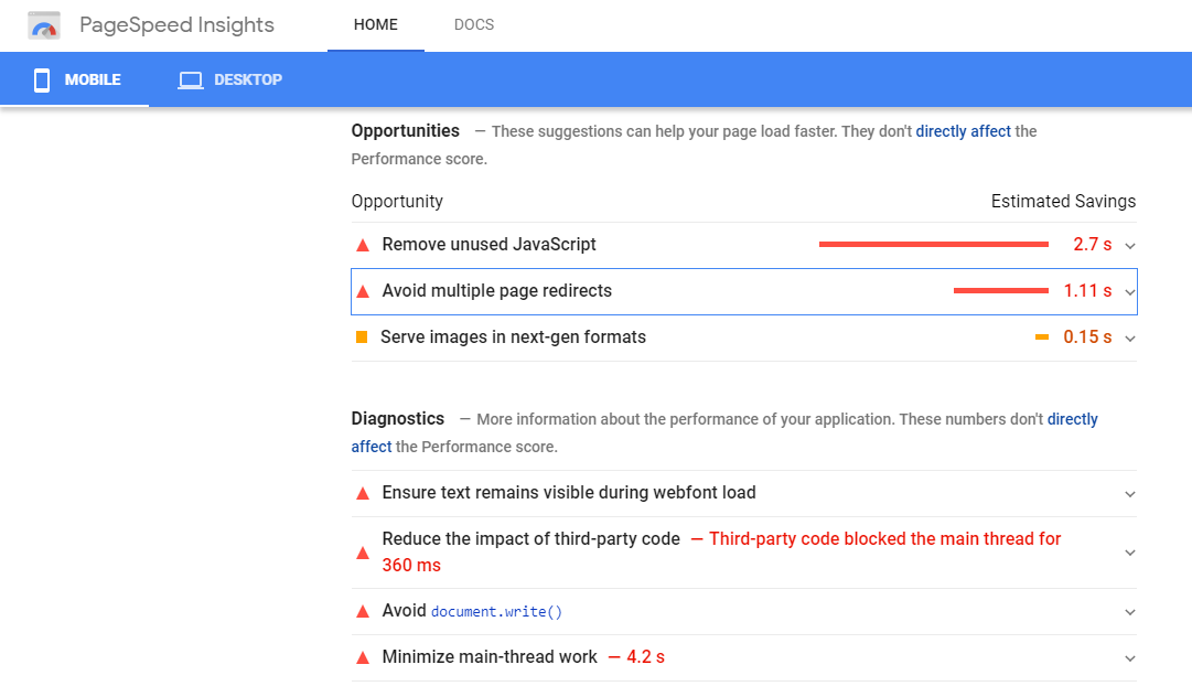 google algorithm page speed insights