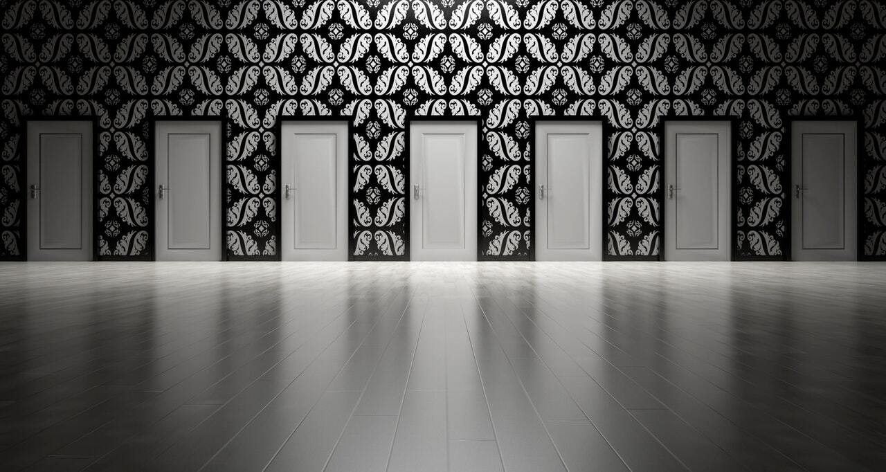 series of doors to choose from