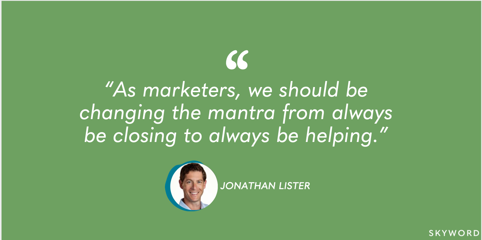 jonathan lister marketing strategy quote