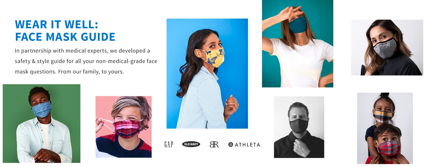 GAP face mask style landing page