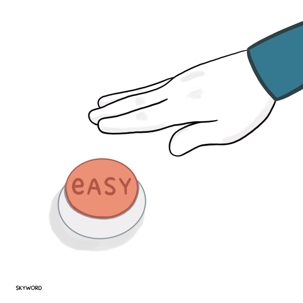 hand pressing easy button