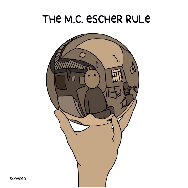 Doodle of M.C. Escher sketch