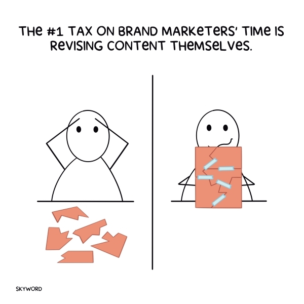 marketer taping a broken object back together