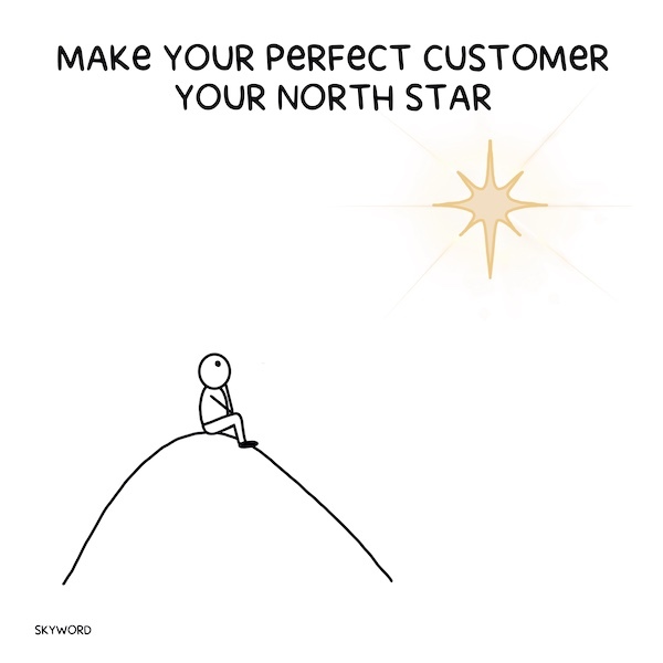 person sitting on a hill looking at north star